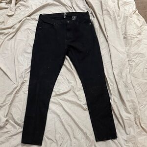 Men's H & M Black Jeans size 34.  Super Skinny Fit.  30 inch inseam length.